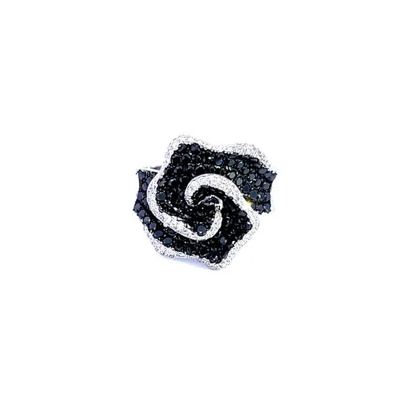 18K Black and White Diamond Rose Ring Kiefer Jewelers Lutz, FL