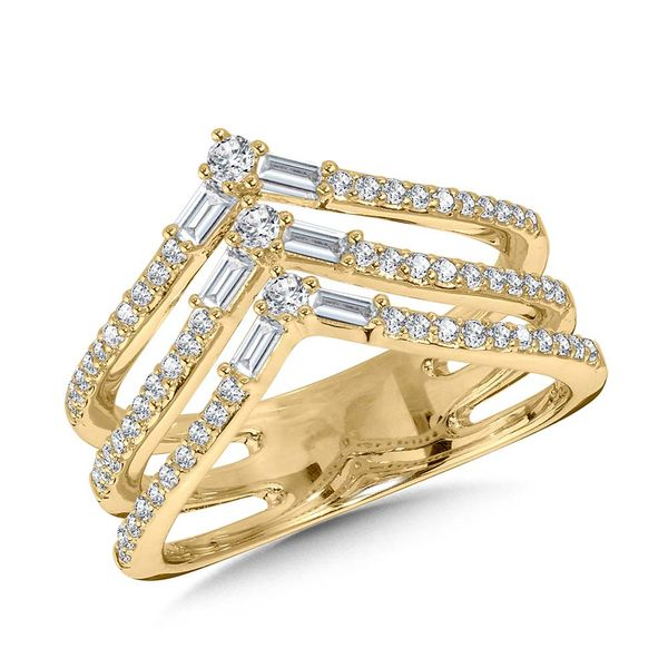 14K  Three-Row Diamond Ring Kiefer Jewelers Lutz, FL