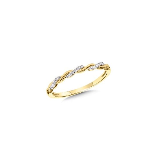 10K Yellow Gold & Diamond Crisscross Stackable Gratitute Band Kiefer Jewelers Lutz, FL