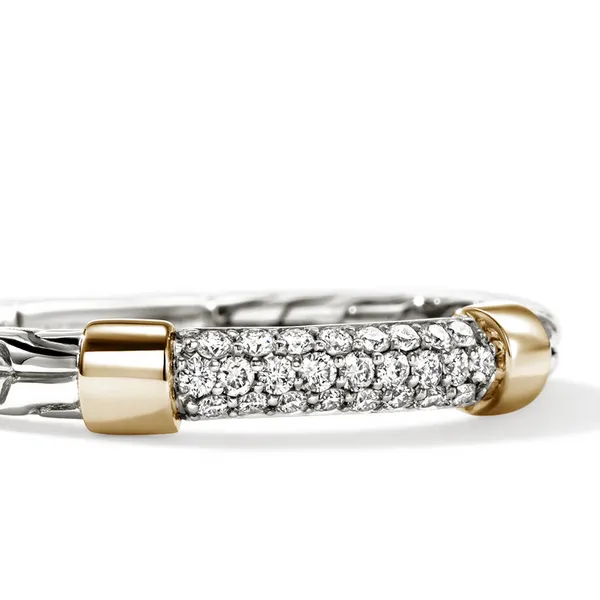 John Hardy 14KY and SS Diamond Pave Essentials Ring Image 2 Kiefer Jewelers Lutz, FL