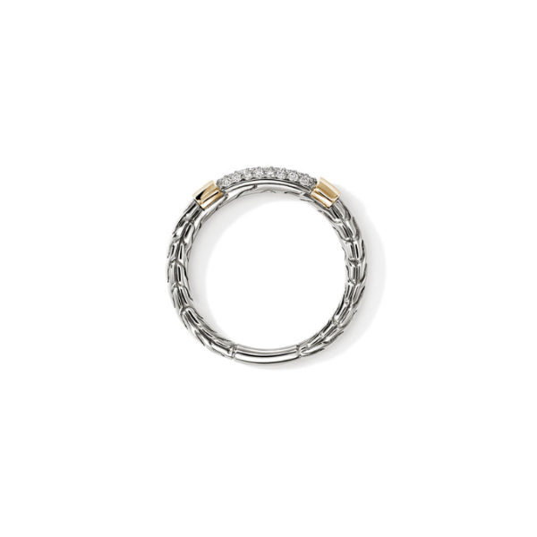 John Hardy 14KY and SS Diamond Pave Essentials Ring Image 4 Kiefer Jewelers Lutz, FL