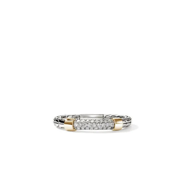 John Hardy 14KY and SS Diamond Pave Essentials Ring Kiefer Jewelers Lutz, FL
