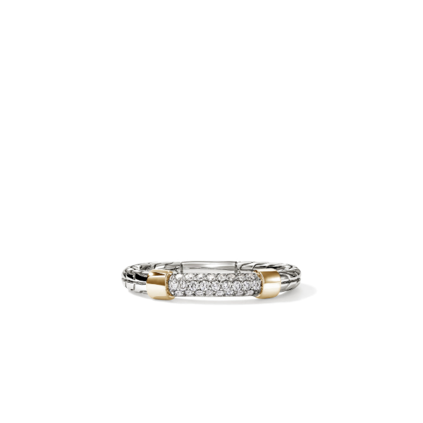 John Hardy 14KY and SS Diamond Pave Essentials Ring Kiefer Jewelers Lutz, FL