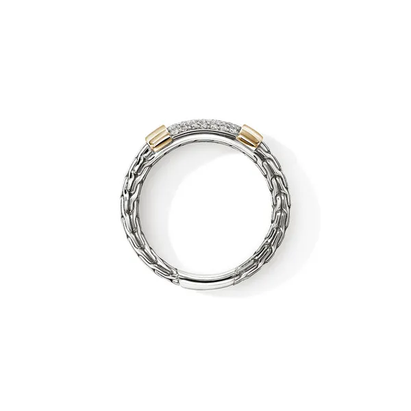 John Hardy 14KY and SS Pave Diamond Essential Ring Image 4 Kiefer Jewelers Lutz, FL