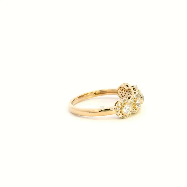 14KY Diamond Five Stone Halo Fashion Ring Image 3 Kiefer Jewelers Lutz, FL