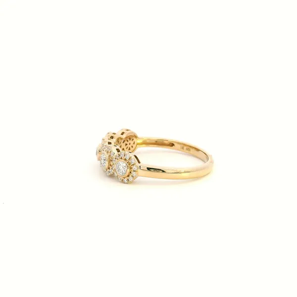 14KY Diamond Five Stone Halo Fashion Ring Image 4 Kiefer Jewelers Lutz, FL