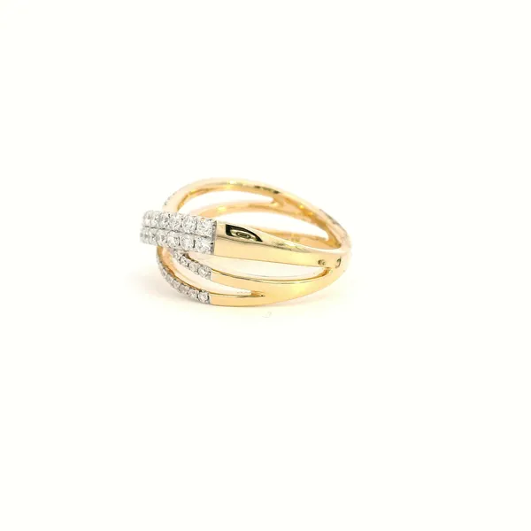 14KY Diamond Crossover Fashion Ring Image 4 Kiefer Jewelers Lutz, FL