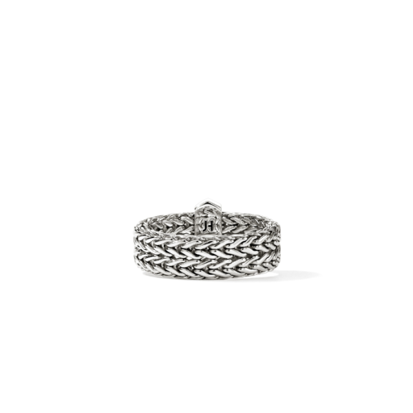 John Hardy SS Diamond Pave Icon Link Bar Ring Image 2 Kiefer Jewelers Lutz, FL