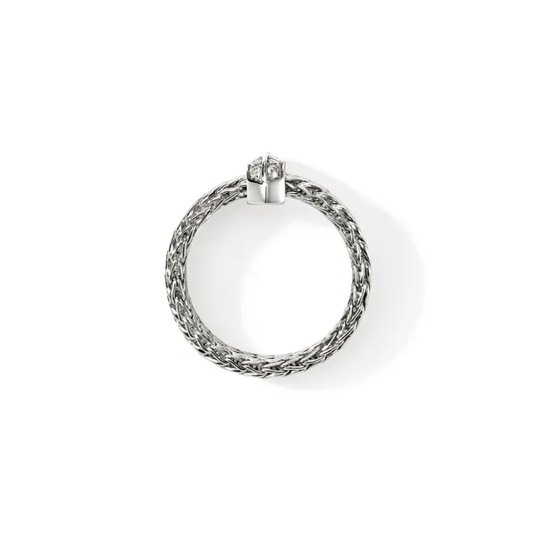 John Hardy SS Diamond Pave Icon Link Bar Ring Image 4 Kiefer Jewelers Lutz, FL