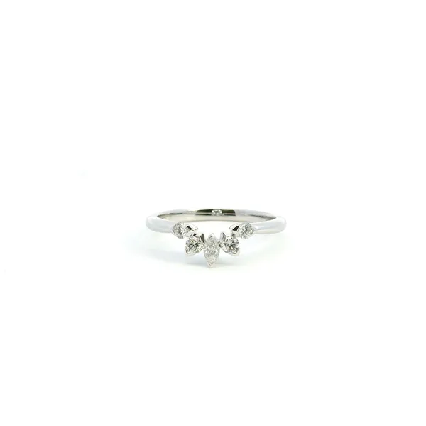 14KW Diamond Marquise and Round Diamond Curved Wedding Band Kiefer Jewelers Lutz, FL