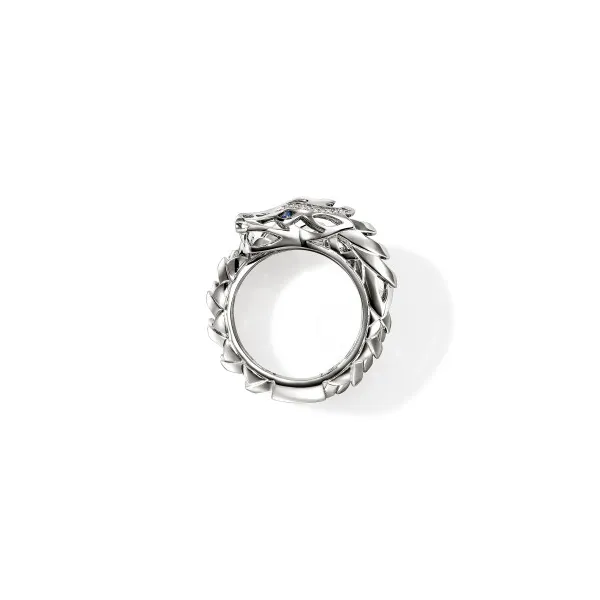 SS Naga Diamond and Sapphire Eyes Naga Double Wrap Ring by John Hardy Image 2 Kiefer Jewelers Lutz, FL