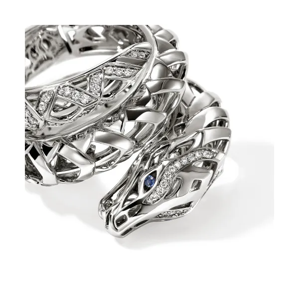 SS Naga Diamond and Sapphire Eyes Naga Double Wrap Ring by John Hardy Image 3 Kiefer Jewelers Lutz, FL