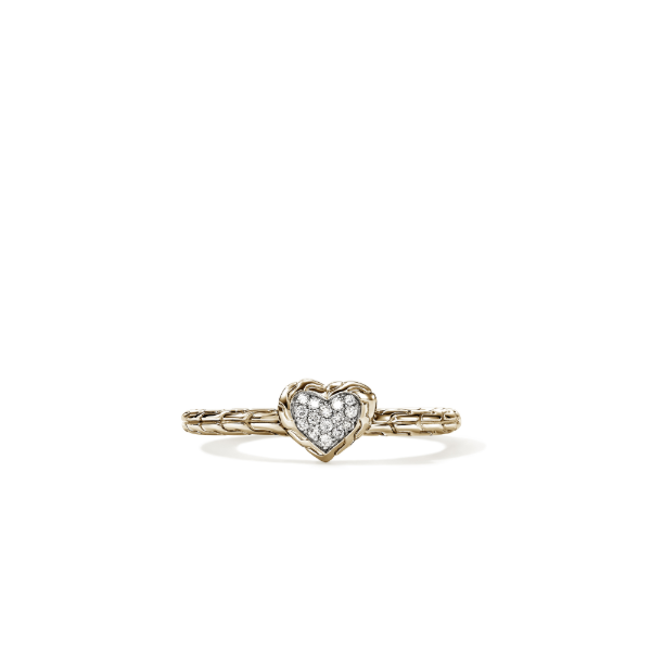14KY JH Essentials Pave Diamond Heart Ring by John Hardy Kiefer Jewelers Lutz, FL