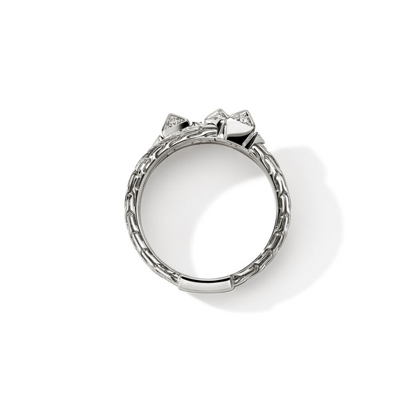 SS Diamond Pave Icon Stud Triple Row Ring by John Hardy Image 3 Kiefer Jewelers Lutz, FL