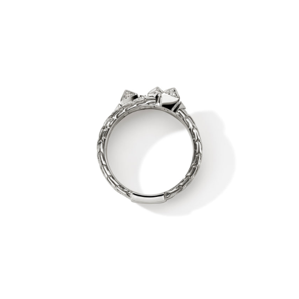 SS Diamond Pave Icon Stud Triple Row Ring by John Hardy Image 3 Kiefer Jewelers Lutz, FL