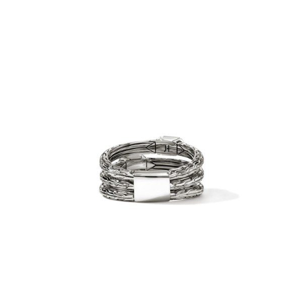 SS Diamond Pave Icon Stud Triple Row Ring by John Hardy Image 4 Kiefer Jewelers Lutz, FL