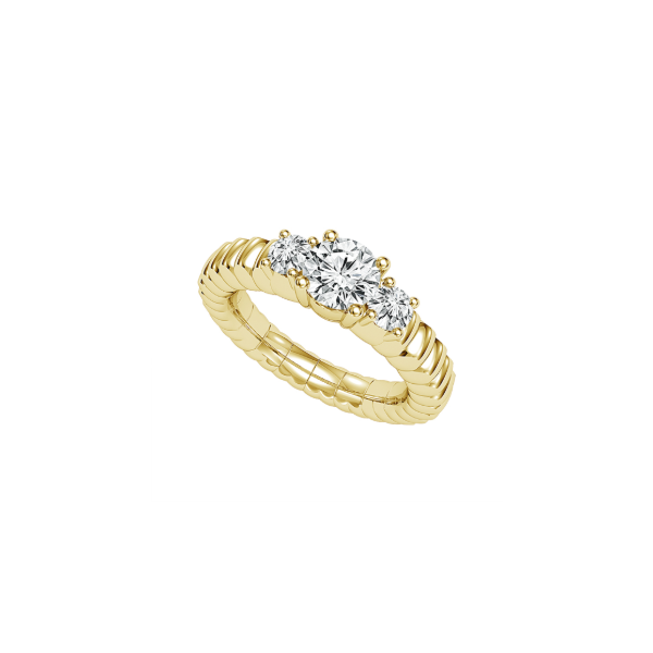 14KY Three Stone Diamond Flexie Ring Kiefer Jewelers Lutz, FL