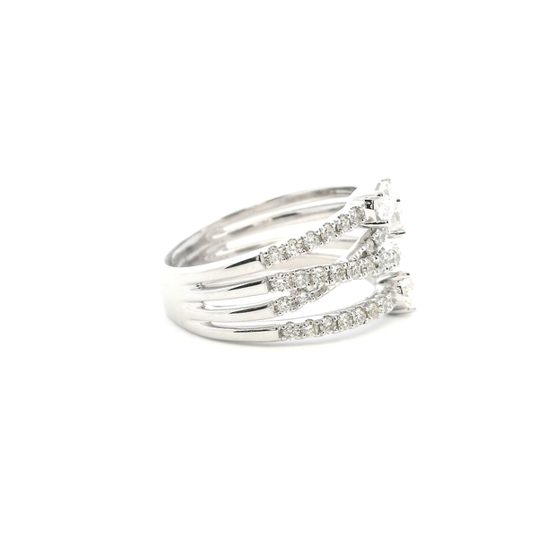 14KW 1.50CTW Diamond Multi-Row Fashion Ring Image 4 Kiefer Jewelers Lutz, FL