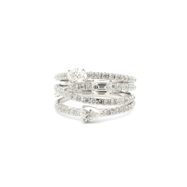 14KW 1.50CTW Diamond Multi-Row Fashion Ring Kiefer Jewelers Lutz, FL