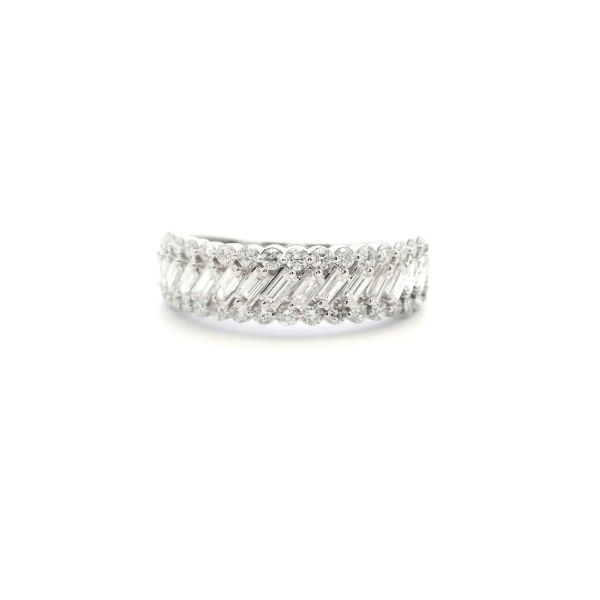 14KW 1.0CTW Bagguette and Round Diamond Fashion Ring Kiefer Jewelers Lutz, FL
