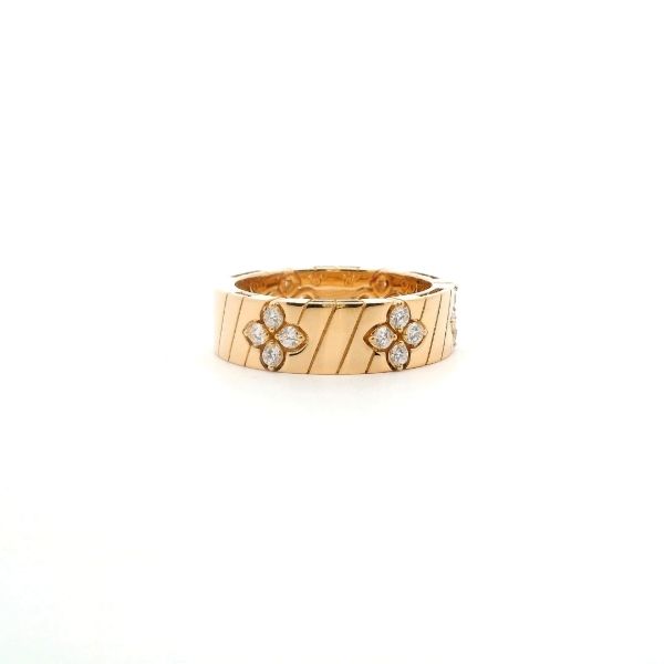 18KY 0.43CTW 6MM Love in Verona Ridged Diamond Ring by Roberto Coin Image 4 Kiefer Jewelers Lutz, FL
