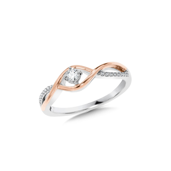 10KR/SS 0.10CTW Diamond Crisscross Ring Kiefer Jewelers Lutz, FL