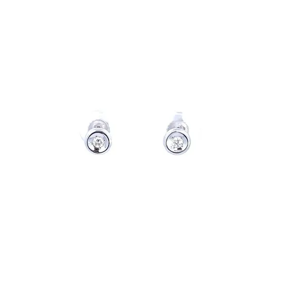 Roberto Coin 18KW Diamond Bezel Set Stud Earrings Kiefer Jewelers Lutz, FL