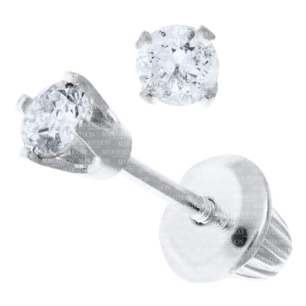 14K .18CTW Diamond Child's Studs Image 2 Kiefer Jewelers Lutz, FL