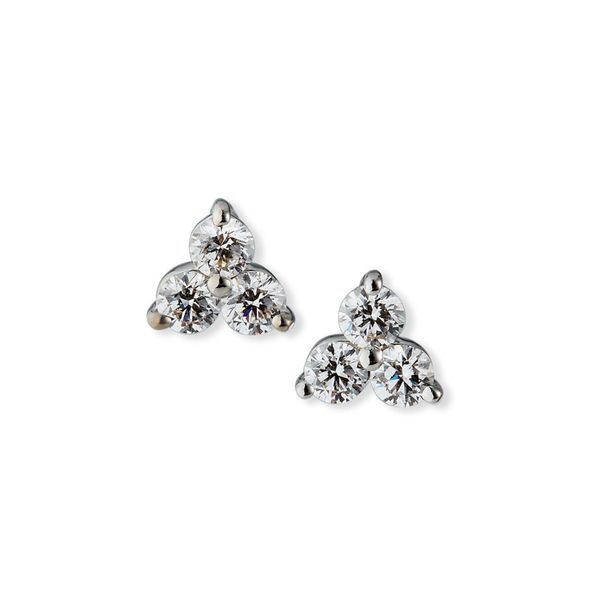 18K 3 Diamond Cluster Earrings Kiefer Jewelers Lutz, FL