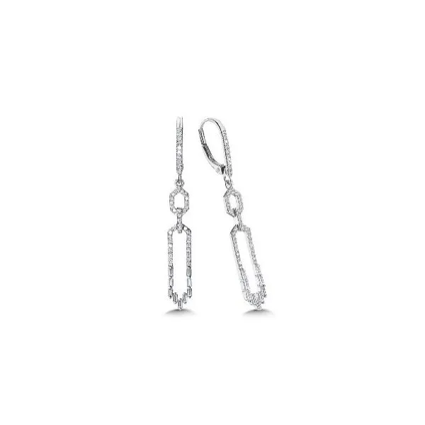 Dangling Geometric Baguette Diamond Earrings Kiefer Jewelers Lutz, FL