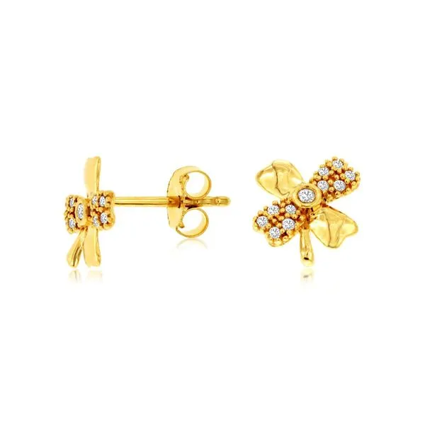 14K Diamond Flower Earrings Kiefer Jewelers Lutz, FL
