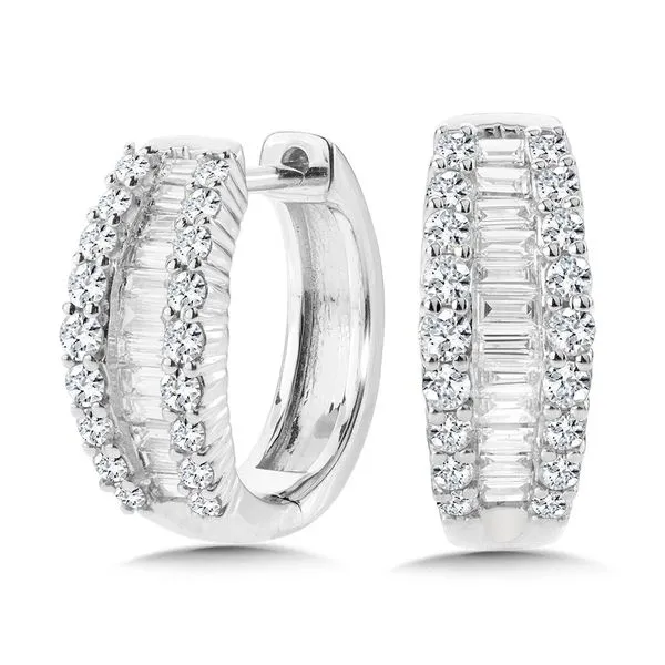 Baguette Diamond Hoop Earrings Kiefer Jewelers Lutz, FL