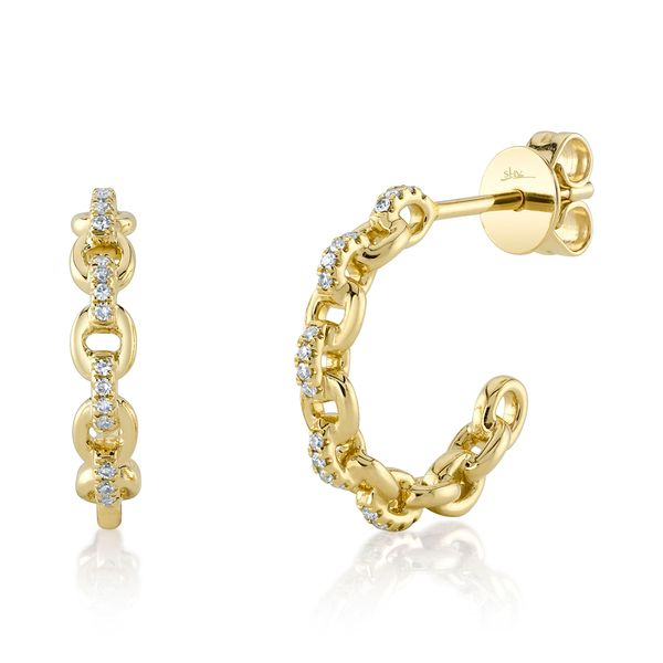 14K Diamond Link Hoop Earrings by Shy Creation Kiefer Jewelers Lutz, FL