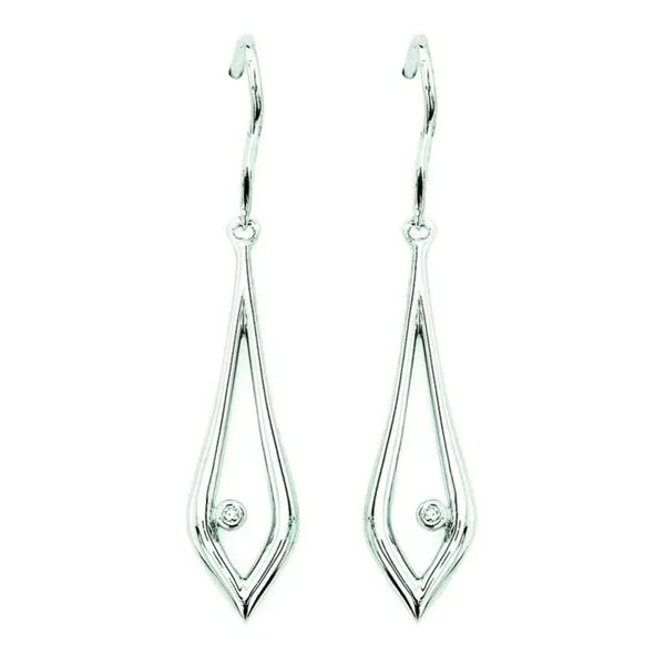 Sterling Silver Diamond Tear Drop Dangle Earrings by Diva Diamonds Kiefer Jewelers Lutz, FL