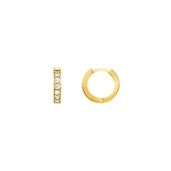 14K Diamond Huggie Earrings Kiefer Jewelers Lutz, FL