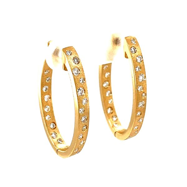 14K Diamond Oval Hoop Earring Kiefer Jewelers Lutz, FL