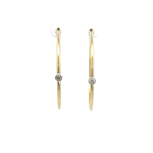 14K Diamond Medium Hoop Earrings Kiefer Jewelers Lutz, FL