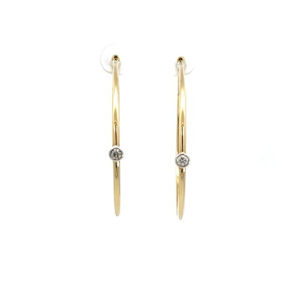 14K Diamond Medium Hoop Earrings Kiefer Jewelers Lutz, FL