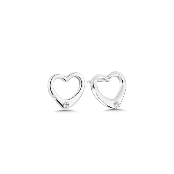 Sterling Silver & Diamond Heart Earrings Kiefer Jewelers Lutz, FL