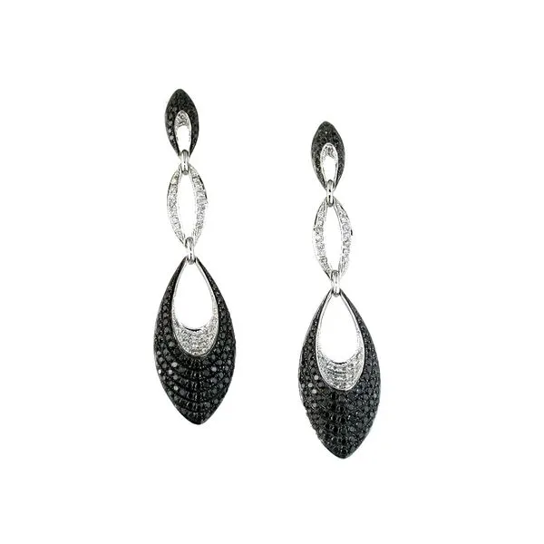 14K Black Diamond and Diamond Earrings Kiefer Jewelers Lutz, FL