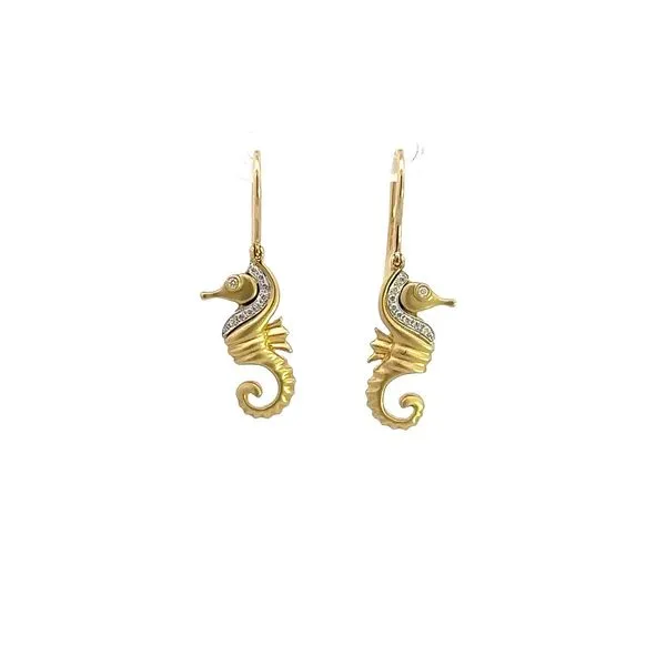 14K Diamond Sea Horse Earrings Kiefer Jewelers Lutz, FL