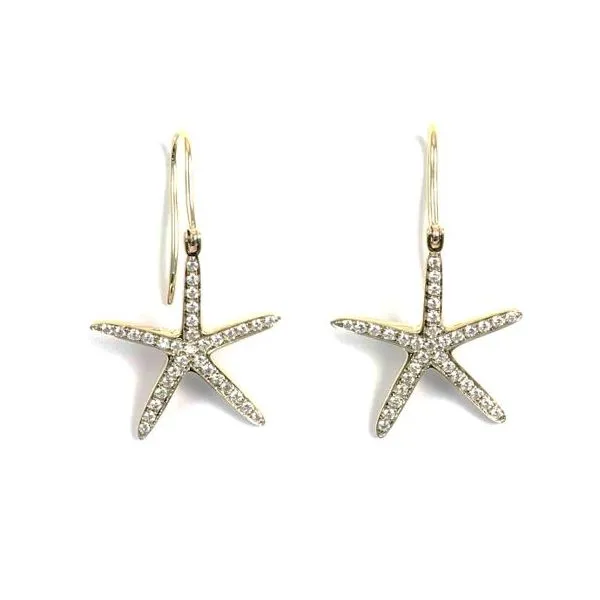14K Diamond Star Fish Earrings Kiefer Jewelers Lutz, FL