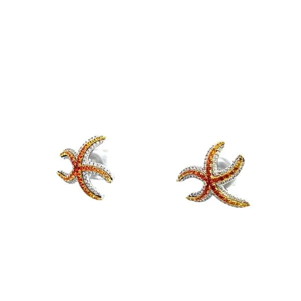 18K SF and Diamond Glow Star Fish Earrings Image 2 Kiefer Jewelers Lutz, FL