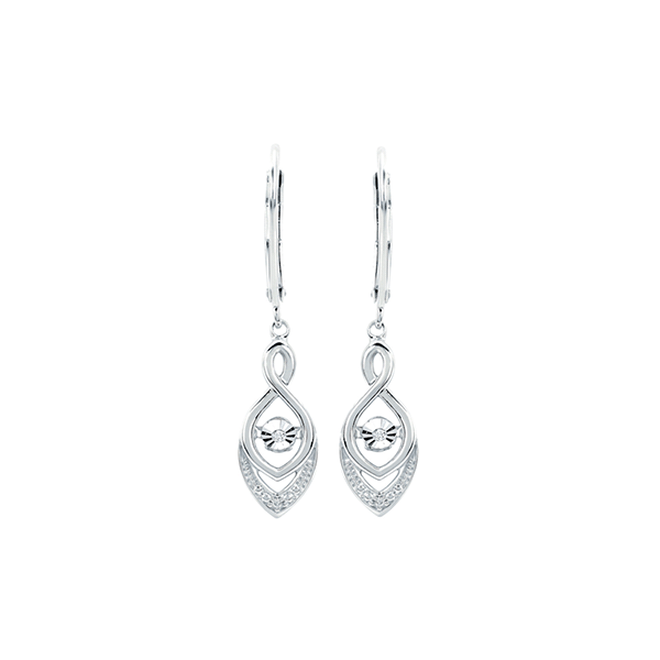 Sterling Silver Shimmering Diamond Drop Earrings Kiefer Jewelers Lutz, FL
