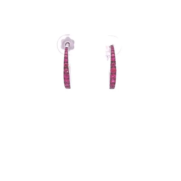 18K Diamond and Ruby Pointue Hoop Earrings Kiefer Jewelers Lutz, FL