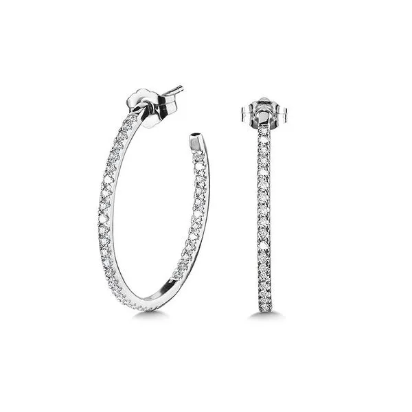14K Medium Diamond Hoops Kiefer Jewelers Lutz, FL