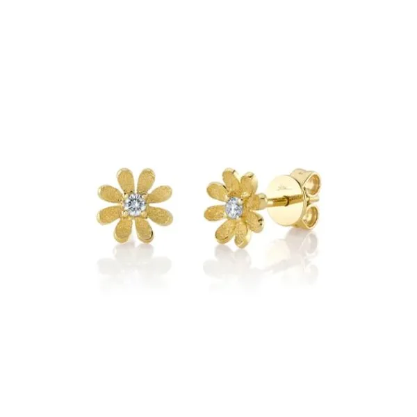 14K Diamond Flower Stud Earring by Shy Creation Kiefer Jewelers Lutz, FL