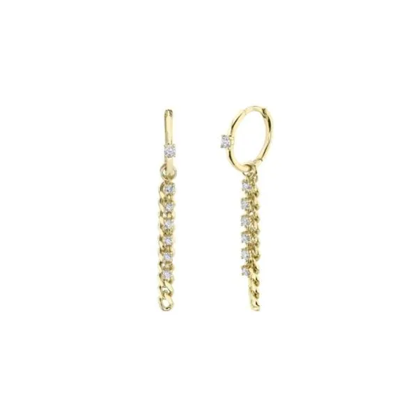 14K Diamond Link Huggie Earring by Shy Creation Kiefer Jewelers Lutz, FL