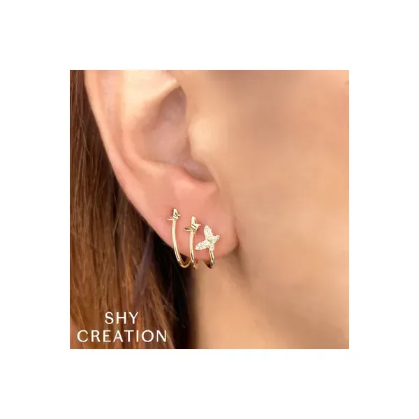 14K Diamond Butterfly Earring by Shy Creation Image 2 Kiefer Jewelers Lutz, FL