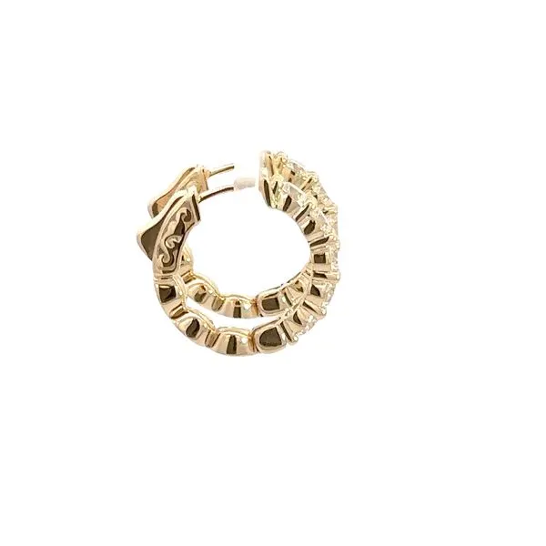 14K 2CTW Diamond Huggie Earrings Image 2 Kiefer Jewelers Lutz, FL